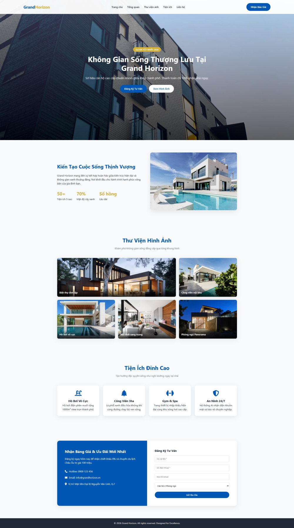Landing Pages Bất động sản Grand Horizon