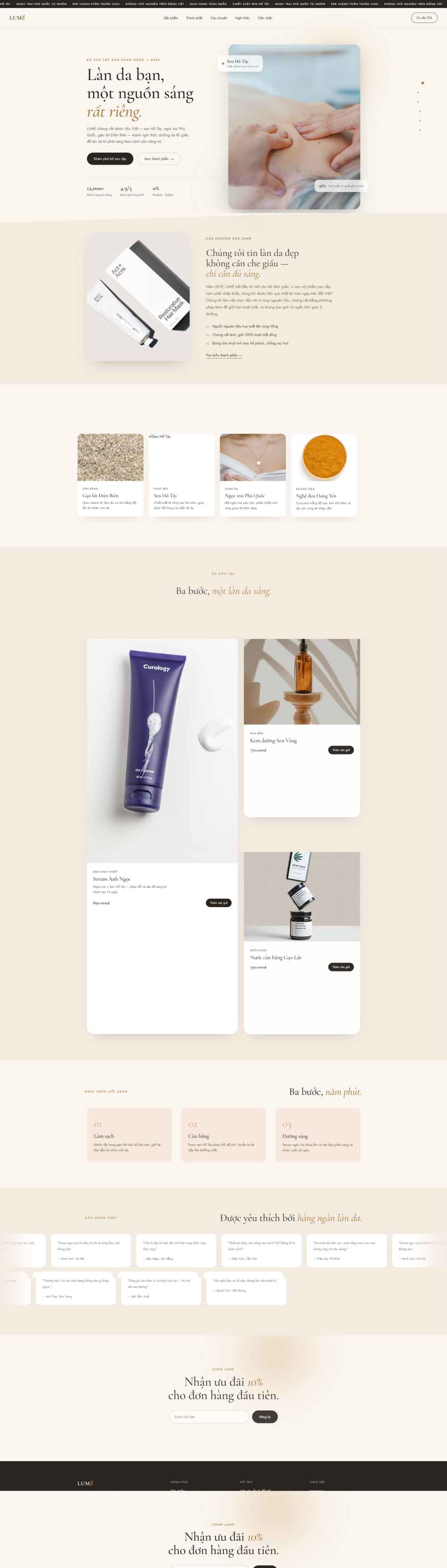Landing Pages làm đẹp LUME